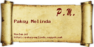 Paksy Melinda névjegykártya